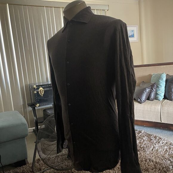 Sterr & Doon Cotton Cashmere Blend Brown Long Sleeve Button Down Men's X-Lrg - Picture 5 of 12